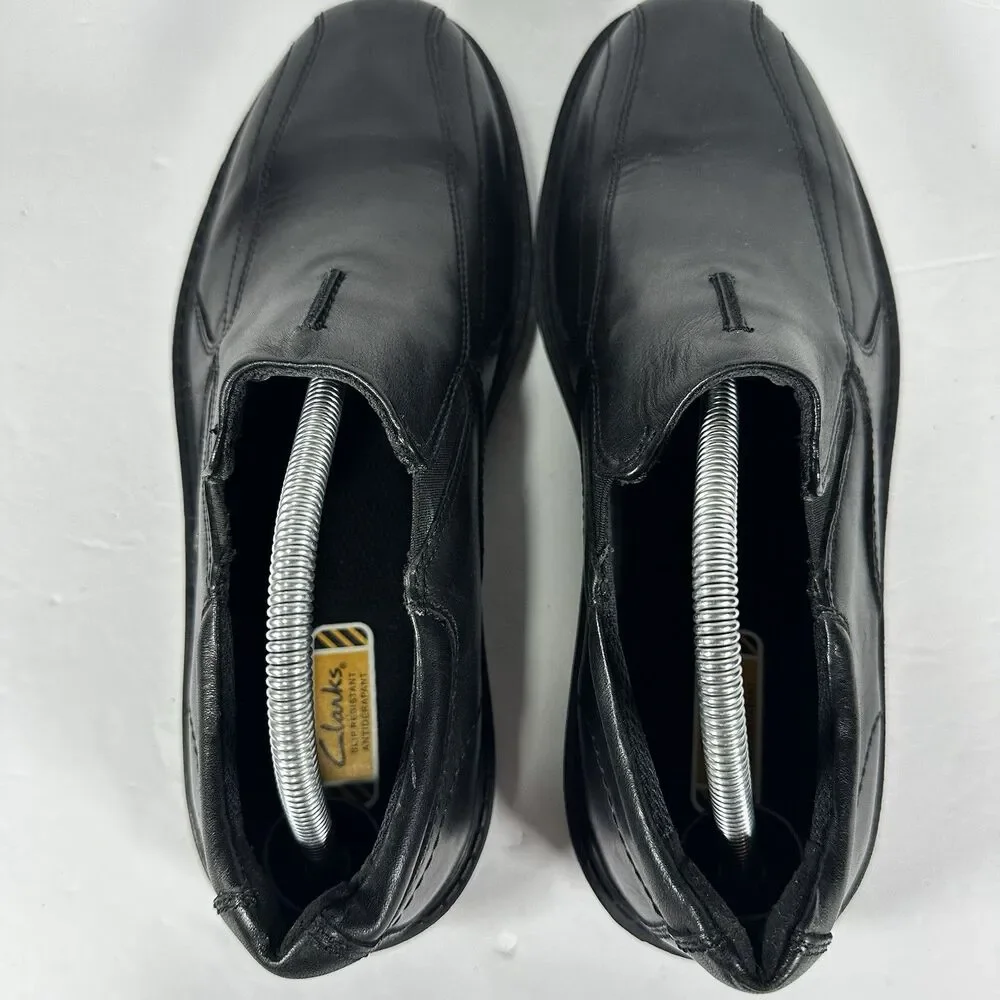Clarks Men's Slip-Resistant Leather Slip-On Loafers - Size 9.5 M